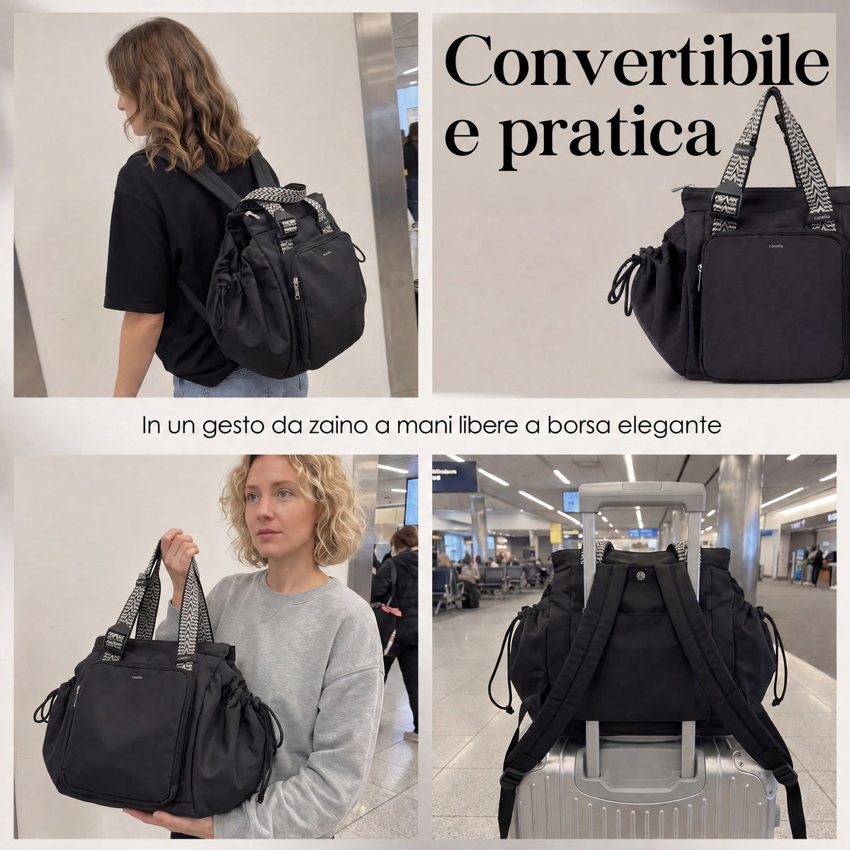 Borsa 3 in 1 trasformabile in zaino